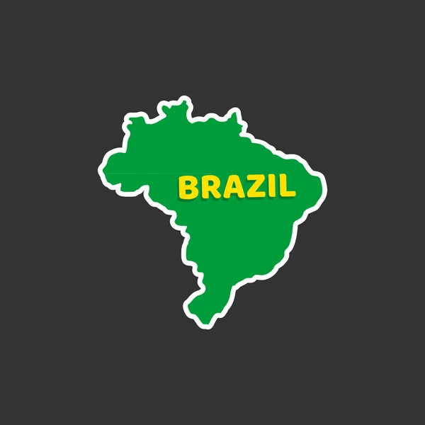 Brasil Mapa Contorno Sobre Fondo Negro — Vector de stock