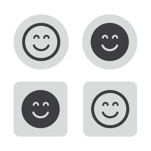 Icono Sonrisa Círculo Botones Cuadrados — Vector de stock