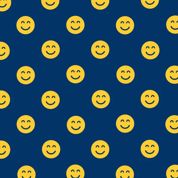 Patrón Emoticono Sonriente Sobre Fondo Azul — Vector de stock