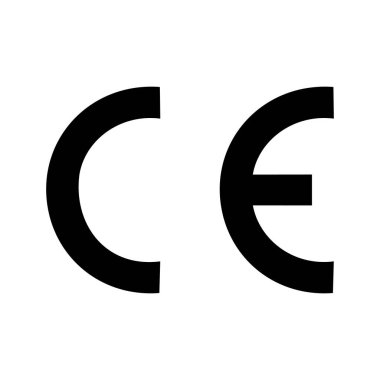 CE ilk harfi beyaz arkaplanda izole edildi