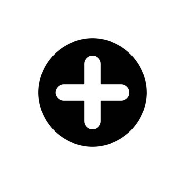 Beyaz arkaplanda basit artı simge izole