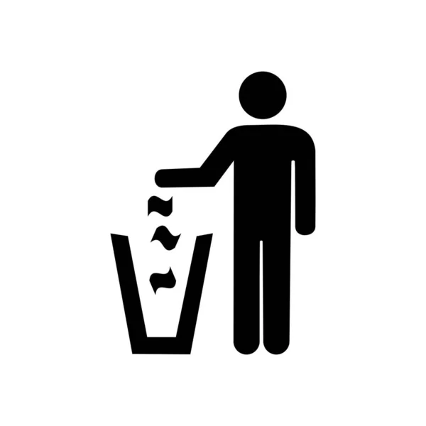 Człowiek Wyrzuca Śmieci — Wektor stockowy