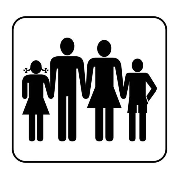 Logotipo Ícone Família Isolado Fundo Branco — Vetor de Stock