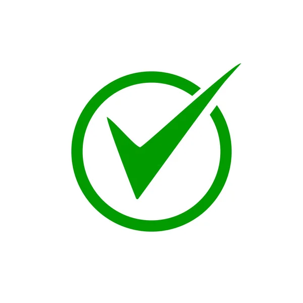 Grünes Häkchen Symbol Einer Kreisabbildung — Stockvektor