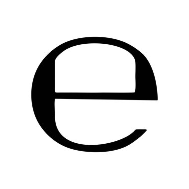 Beyaz arkaplanda E harfi