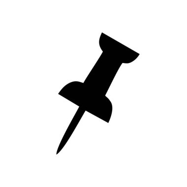 Beyaz arkaplandaki pin simgesine bas