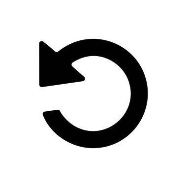 beyaz arkaplanda izole edilmiş geri al vektör sembolü