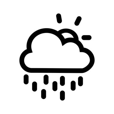 Bulut, yağmur güneş simgesi logosu
