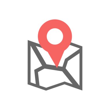 Navigasyon pin haritası simgesi logosu