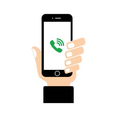 Eller, aramak için telefonu tutun.