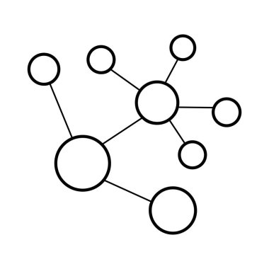 çizgi molekülleri simgesi beyaz arkaplanda izole