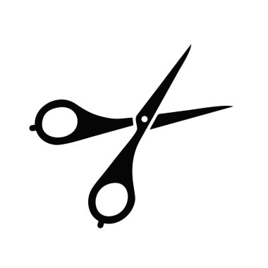 Makas vektör simgesi beyaz arkaplanda izole edildi