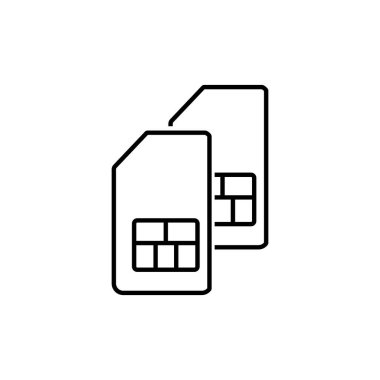 Sim Kart Simgesi Beyaz Arkaplanda İzole Edildi