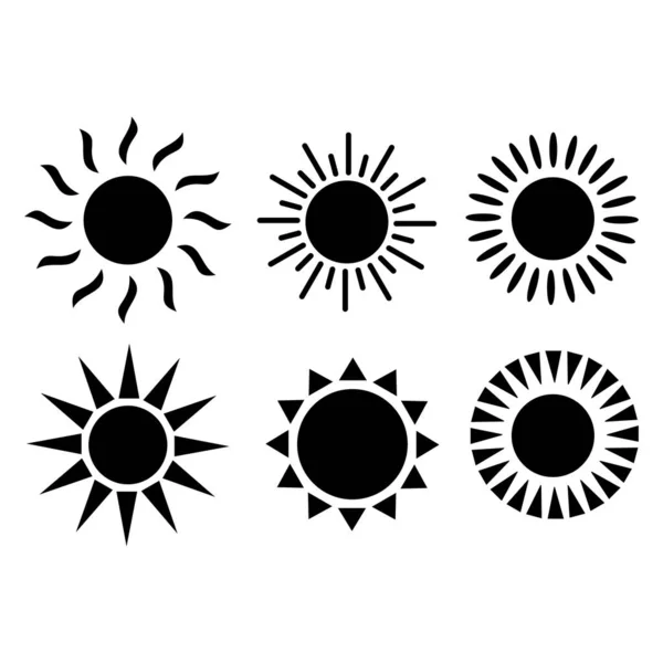 Conjunto Iconos Del Sol Vector Logo Para Diseño Web — Archivo Imágenes Vectoriales