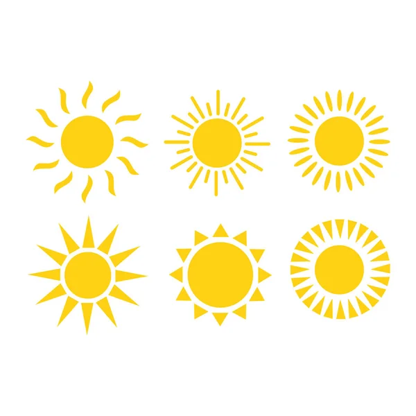 Sol Icono Set Vector Logotipo Para Diseño Web — Archivo Imágenes Vectoriales