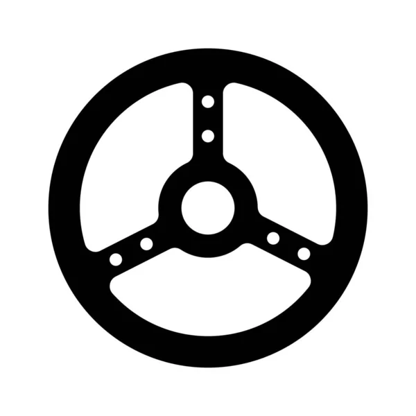 Иконка Рулевого Колеса Белом Фоне — стоковый вектор