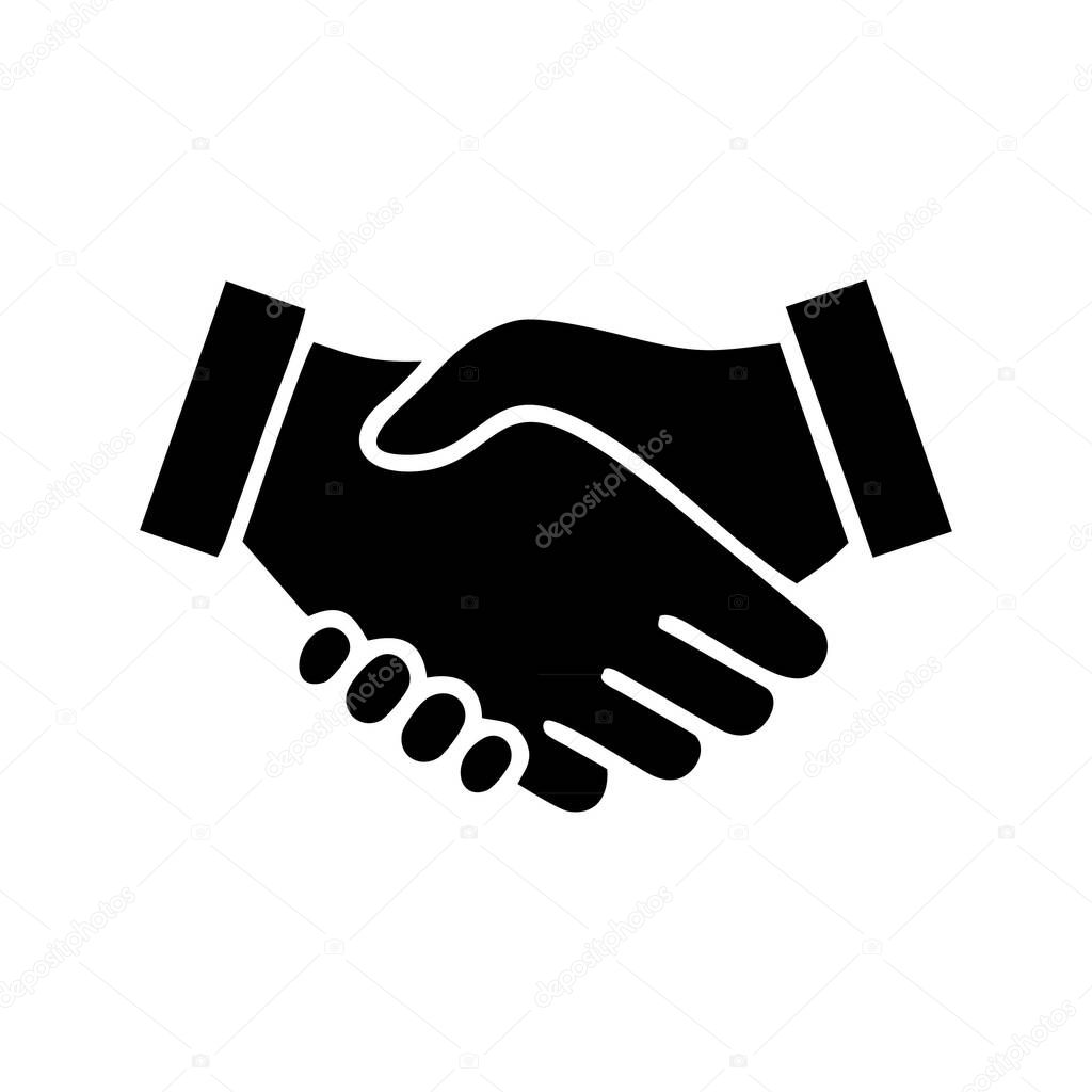 Handshake vector icon isolated on white background