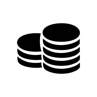 Bozuk para yığını simgesi beyaz arkaplan