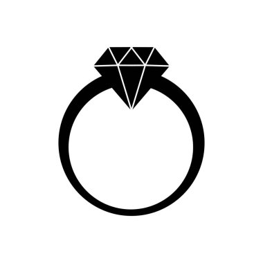 Beyaz arkaplanda elmas yüzük logosu