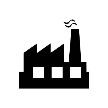 Beyaz arkaplanda fabrika vektör simgesi