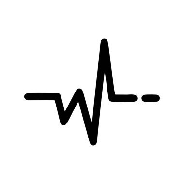 Beyaz arkaplanda kalp atışı vektör simgesi