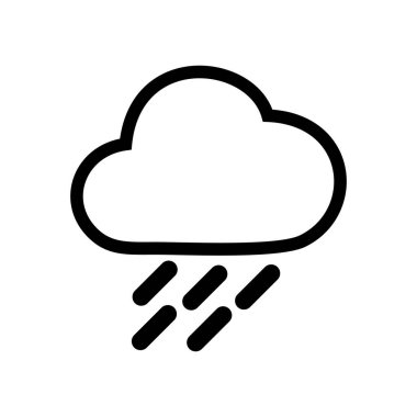 beyaz arkaplanda yağmur vektörü simgesi