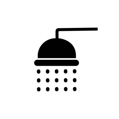 beyaz arkaplanda duş vektörü simgesi