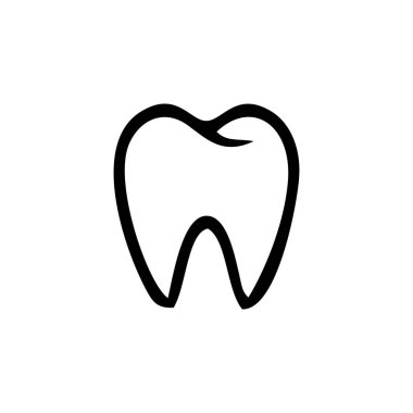 Beyaz arkaplanda diş vektörü simgesi izole edildi