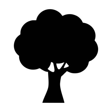  Beyaz arkaplanda izole edilmiş ağaç vektörü simgesi