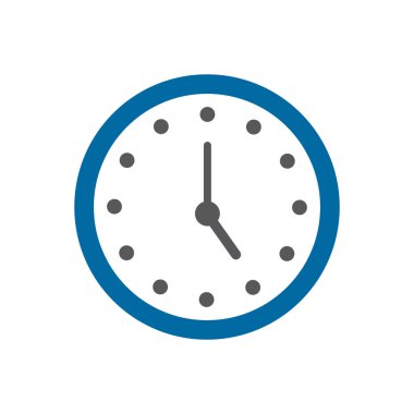 Beyaz arkaplanda duvar saati logosu