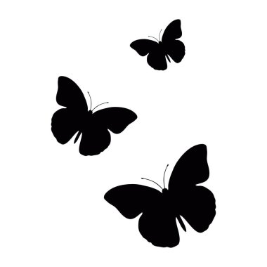 Beyaz arkaplanda siyah kelebek simgesi