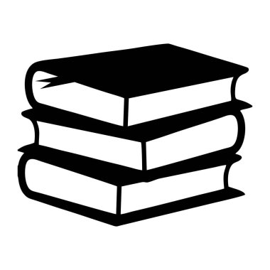 Beyaz arkaplanda kitap yığını simgesi