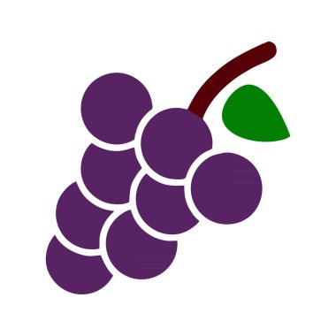 Beyaz arkaplanda üzüm simgesi logosu