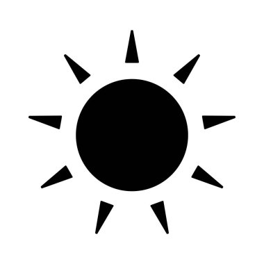 beyaz arkaplanda güneş ışığı vektör simgesi