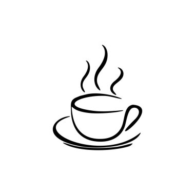 Beyaz arkaplanda kahve fincanı simgesi