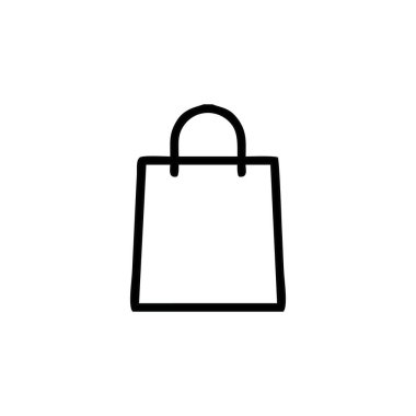 Beyaz arkaplanda alışveriş poşeti simgesi