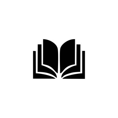 Beyaz arkaplanda kitap simgesi logosu