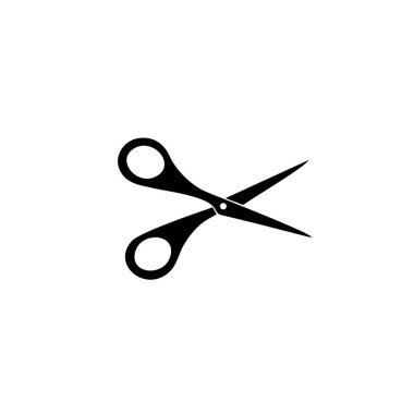 Beyaz arkaplanda makas Simgesi Vektörü