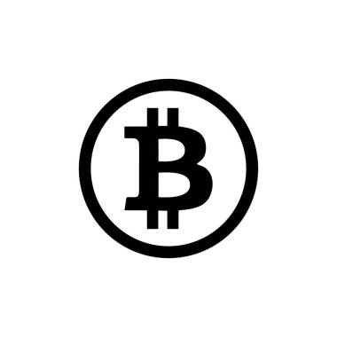 Beyaz arkaplanda bitcoin vektör simgesi