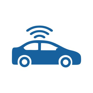 beyaz arkaplanda araba wifi simgesi