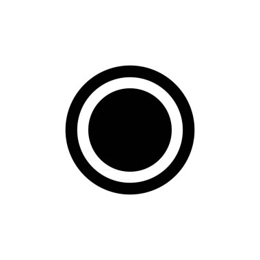 Beyaz arkaplanda siyah düğme simgesi