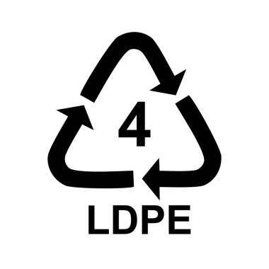 Plastik geri dönüşüm sembolü LDPE 4 simgesi