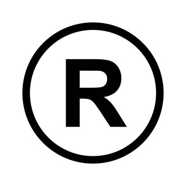 Beyaz arkaplanda tescilli marka sembolü