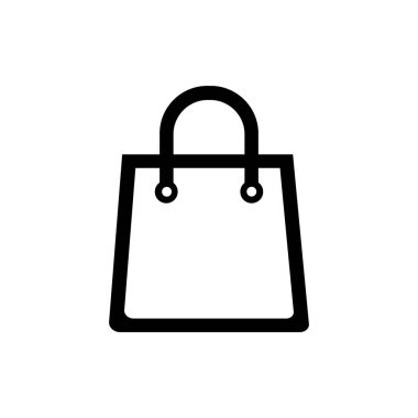 Beyaz arkaplanda alışveriş poşeti simgesi