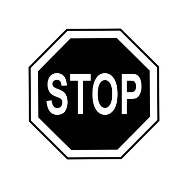 Beyaz arkaplanda vektör logosunu durdur