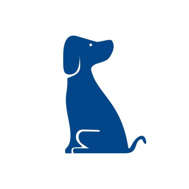 Mavi köpek beyaz arka planda oturuyor