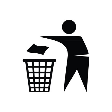 Beyaz arkaplanda çöp geri dönüşüm işareti