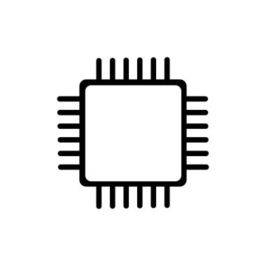 Beyaz arkaplanda mikroçip işlemci simgesi