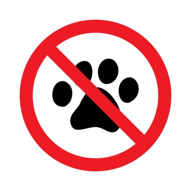 Beyaz arkaplanda hayvan yasağı sembolü