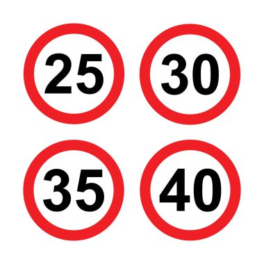 Hız limiti işareti 25 - 40 mil